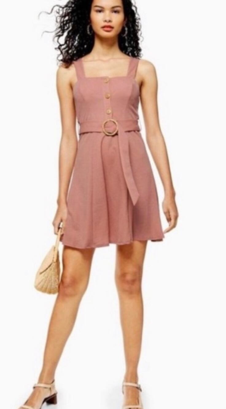 Topshop Half Button zip Dress Size 4 NWT